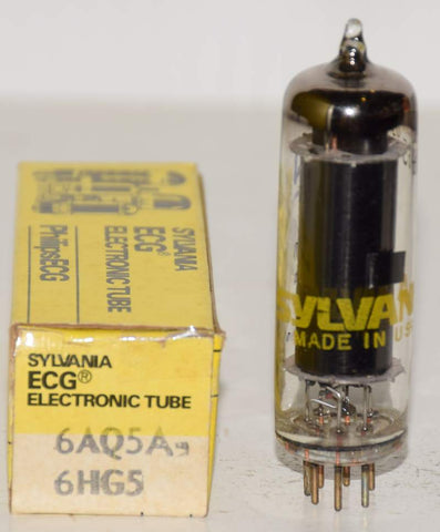 (!) (Best Single) 6AQ5A Sylvania black plate NOS 1970's (42.5ma)