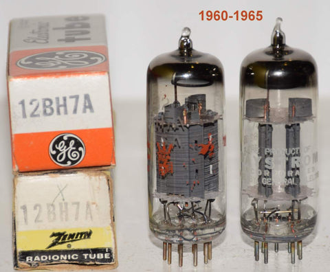 (!!!!) (Recommended Pair) 12BH7A GE branded Zenith and Daystrom gray oval plates 