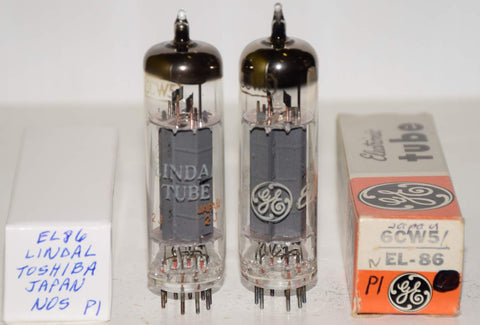 (!!) (PAIR) EL86 GE Japan by Toshiba 1976 era (64ma and 63ma)