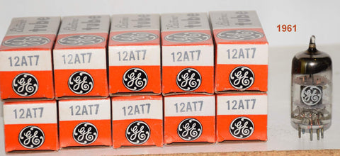(!!!) (Set of 10 tubes) 12AT7 GE NOS 1961 (set of 10 individual tubes)