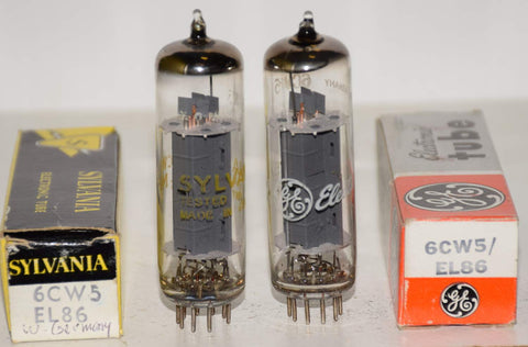 (!!) (PAIR) EL86 GE and Sylvania Japan by Matsushita or Hitachi 1960's (68ma and 68.5ma)