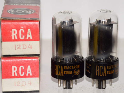 (!) (BEST PAIR) 12D4 RCA black plate NOS 1960's (52/40 and 52/40)