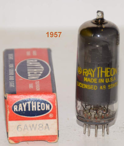 (SIngle) 6AW8A Raytheon coated glass NOS 1957 (3.8/15ma)