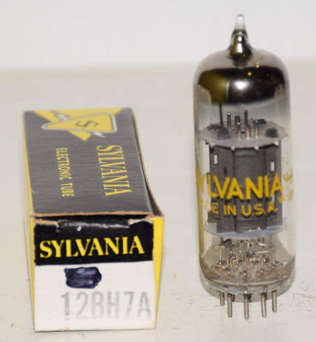 (!!!!) (Single) 12BH7A Sylvania gray oval plates 