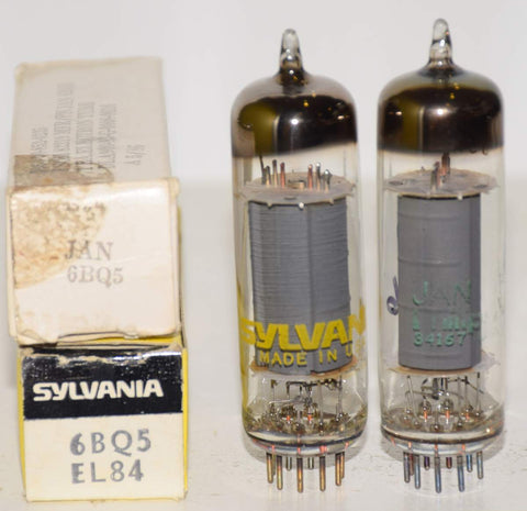 (!!!!) (Pair) 6BQ5 Sylvania gray plate NOS 1970's - 1986 (44ma and 47ma)