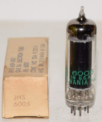 JHS-6005 Sylvania JAN black plate clear glass NOS 1966-1967 (50.5ma)