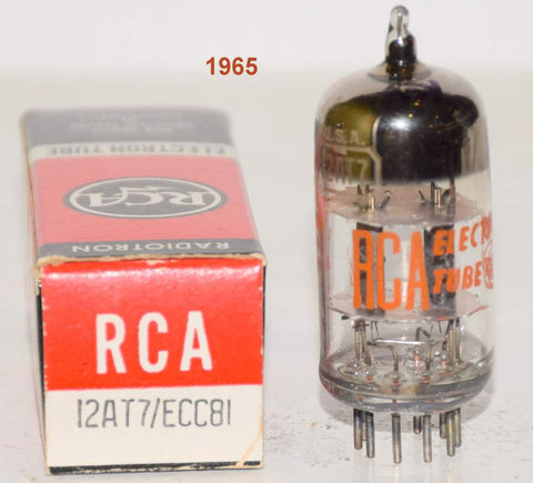 (!!!!) (Single) 12AT7 RCA NOS 1965 (7.2/12.8ma) (good tone)