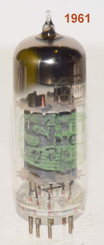 (!!!!) (Single) 12BH7 Tungsol branded Shield gray oval plates 