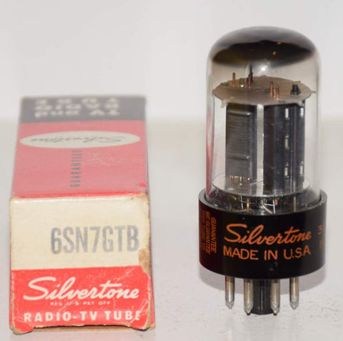 (!!!) (Best Single #1) 6SN7GTB Silvertone by Sylvania NOS 1960 era (10.4ma and 10.8ma) 1-2% section balance (Same Gm)
