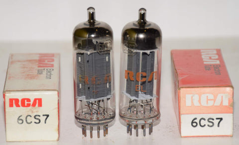 (!!!) (Best Pair) 6CS7 RCA gray plates NOS 1970 era (20/10.6ma and 21/12.2ma)