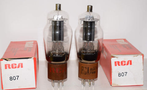 (!!!) (Recommended PAIR) 807 RCA black plate NOS 1963-1970 same build (67ma and 69ma)