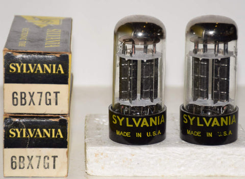 (!!!!) (Best Pair #1) 6BX7GT Sylvania triple mica 