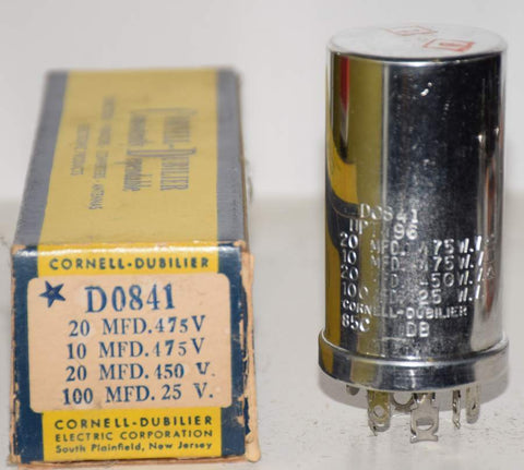 20/475V, 10/475V, 20/450V, 100/25VDC Cornell Dubilier FP cap NOS (D0841) (2 sections 475 volts) 2.5
