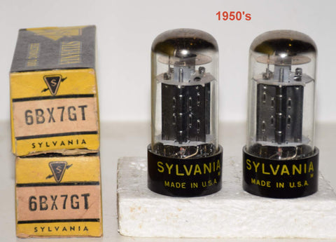 (!!!!) (Best Pair #2) 6BX7GT Sylvania triple mica 