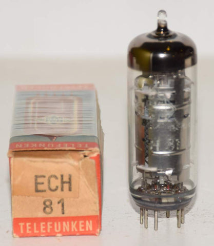 (!!) (Best Single) ECH81=6AJ8 Telefunken Germany <> bottom NOS 1960's faded printing (6.5ma and 13ma)