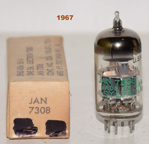 (!) JAN-7308 Sylvania NOS 1967 (14.4/10ma)