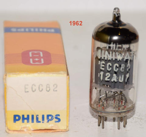 (!!!!) (Best Single #2) ECC82=12AU7 Philips Miniwatt Holland NOS 1962 (11.4/10.6ma) 1-5% section balance
