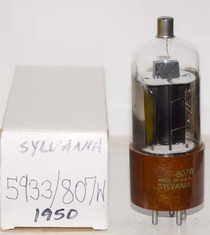(!) (Single) 5933=807W Sylvania double D getters like new 1950 (64ma)