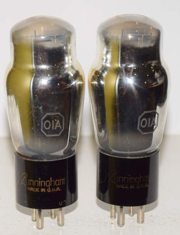 (!!!!) (Best Pair #4) 01A Cunningham NOS 1940 era boxes were factory sealed (3.6ma and 3.4ma) (same Gm)