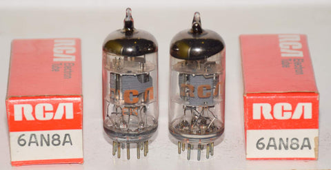 (!!!) (PAIR) 6AN8A RCA NOS 1972-1973 (14.4/12.4ma and 15.2/11.8ma)