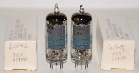 (!!!) (Best Pair #2) 5749W=6BA6 Philips JAN by Sylvania NOS 1980's (11.4ma and 11.9ma) 1-3 matched