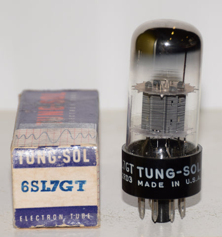 (!!) (Best Tungsol #1) 6SL7GT Tungsol gray ribbed plates NOS 1950's (2.3/2.5ma) (Same Gm)