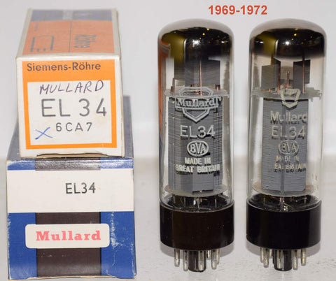 (!!!!) (Best XF2 Pair #1) EL34 Mullard UK branded Mullard and Siemens XF2 single 