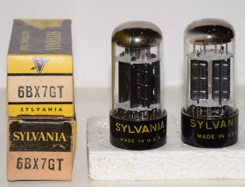 (!!!!) (Best Pair #2) 6BX7GT Sylvania triple mica 