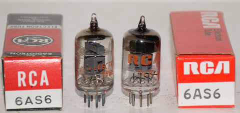 (!) (BEST PAIR #2) 6AS6 RCA gray plate NOS 1965-1974 (5.1ma and 4.6ma) (tubedrve)
