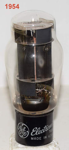 (!!) (Best Value) 6AS7G RCA branded GE black plates used/tests like new 1954, base rattle, slight glass tilt, small stain on glass (108ma/122ma) (highest mA and Gm)