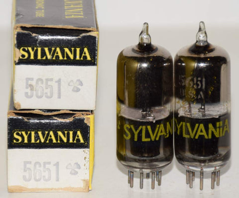 (!) (Recommended Pair) 5651 Sylvania NOS 1960's (1 pair)