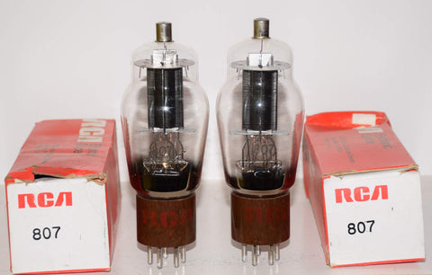 (!!!) (Recommended PAIR) 807 RCA black plate NOS 1970 era (74.5ma and 79ma)