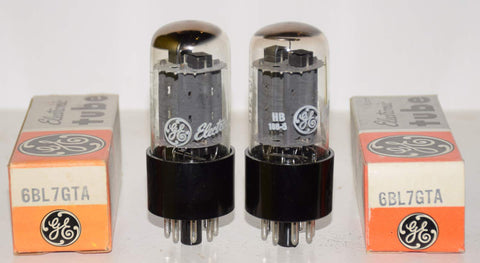 (!!!) (Best Pair) 6BL7GTA GE gray plates NOS 1972 and 1983 (42.5/47.5ma and 41.0/41.5ma) (very close Gm matching)