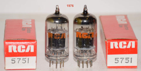 (!!!!) (Best Pair) 5751 RCA black plates NOS 1976 (2.5/3.1ma and 2.5/2.8ma) (Best Audio Grade 5751)