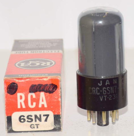 (!!!!) (Best Single 1941-1945) VT-231=6SN7GT RCA gray coated glass copper grid posts 1941-1945 (9.6/9.8ma)