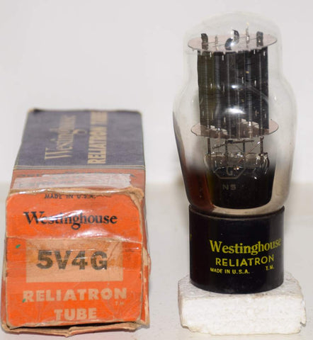 (!!) (Single) 5V4G RCA rebranded Westinghouse NOS 954 some vertical scratches/scrape on base, slightly tilted glass (56/40 and 56/40)
