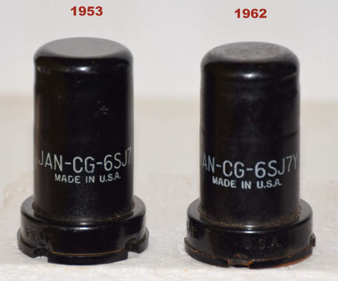 (!!!) (Recommended Pair) 6SJ7 and 6SJ7Y GE used/tests like new 1953-1962 (3.1/3.0ma)