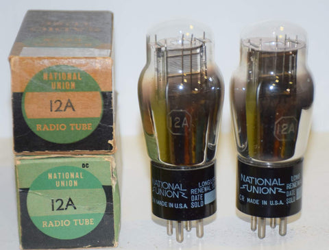 (!!!) (Recommended Pair) 12A National Union NOS 1950 era different shape top mica (8.5ma and 8.1ma)