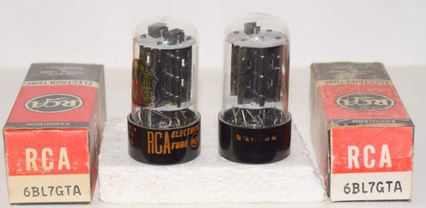 (!!!) (Best RCA Pair) 6BL7GTA RCA clear top side getter NOS 1965-1969 (46.8/49.2ma and 44.0/46.5ma)