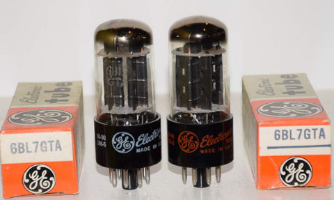 (!!!) (Best Pair #1) 6BL7GTA GE black plates NOS 1959-1960 (50/49ma and 49/52.5ma)