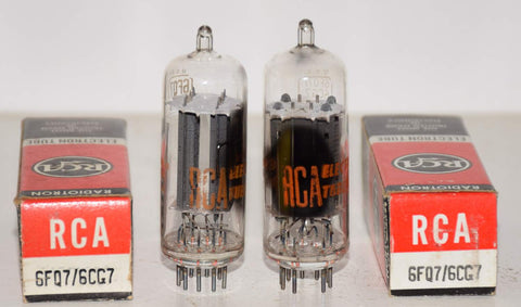 (!!!!) (Best Value Pair) 6FQ7 RCA clear top used/good 1964-1967 (6.0/5.8ma and 6.2/5.4ma) (STAX, MARANTZ, CONRAD JOHNSON)