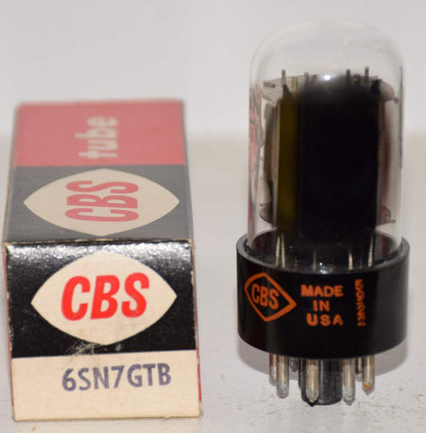 (!!) (Best CBS Single) 6SN7GTB CBS black plates side-getter NOS, the same shape as Sylvania 6SN7GTB 1959 (8.0/8.2ma)