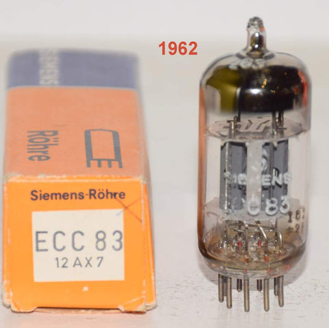 (!!!) (Best Value Single) 12AX7=ECC83 SIEMENS HALSKE GERMANY used/good 1962 (0.9/1.0ma)