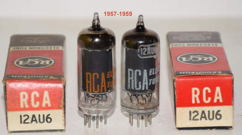 (!) (Best Pair #3) 12AU6 RCA NOS 1957-1961 (9.6ma and 10.2ma)