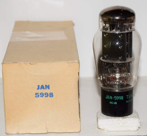 (!!!!) (Best Single #3) JAN-5998 Tungsol NOS black plates NOS 1966 same build as 421A Western Electric (114ma/143ma)