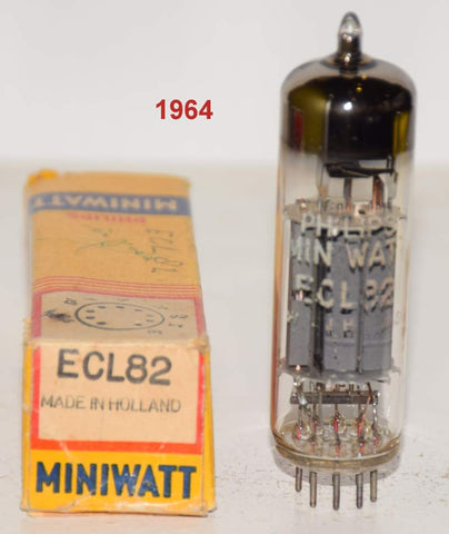 (!!!) (Single) ECL82=6BM8 Philips Miniwatt Holland made in Belgium NOS 1964 (2.3ma and 30ma)