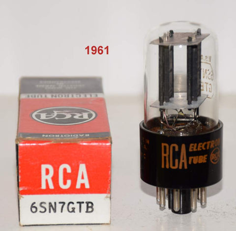 (!!!!) (Best Single #2) 6SN7GTB RCA NOS 1961 (9.6/10ma) (same Gm)