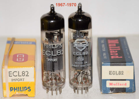 (!!!!!) (Best Pair) ECL82=6BM8 Mullard NOS 1967-1970 (2.6/37.5ma and 2.3/34ma) 1-5% matched
