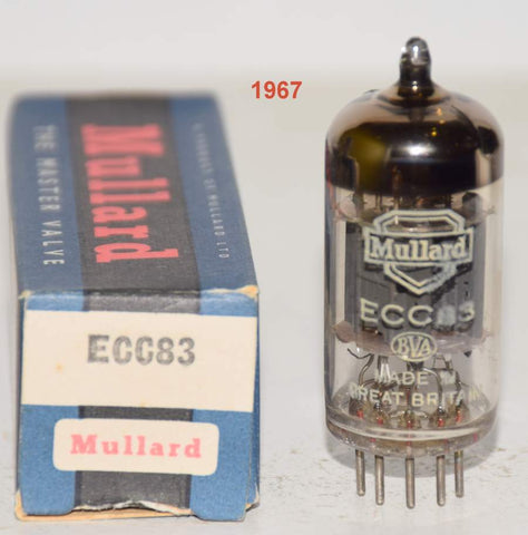 (!!!!!) (Best Single 1967) ECC83=12AX7 Mullard UK ribbed plates NOS 1967 (163 series) (1.4/1.2ma) (same Gm) (sweet sound)