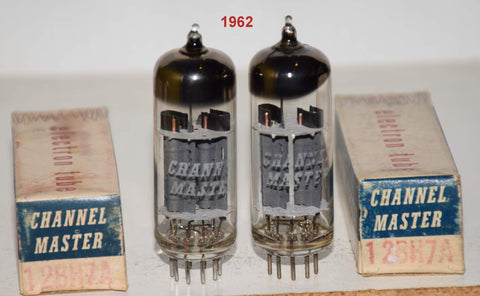 (!!) (Best Value Pair) 12BH7A Channel Master Japan by Hitachi NOS 1962 (10/15ma and 10.6/11.8ma)